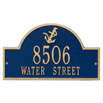 Anchor Arch Address Plaque - Two Line - Blue / Gold