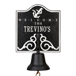 Anchor Bell Welcome Plaque - Black / White