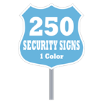 Buy 250 Custom One Color Badge Shaped Security Signs