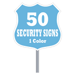 Buy 50 Custom One Color Badge Shaped Security Signs
