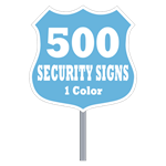 Buy 500 Custom One Color Badge Shaped Security Signs