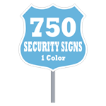 Buy 750 Custom One Color Badge Shaped Security Signs