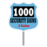 Security Yard Signs - Badge Shape 3 Color (Box of 1000)