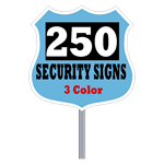 Security Yard Signs - Badge Shape 3 Color (Box of 250)