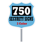 Security Yard Signs - Badge Shape 3 Color (Box of 750)