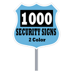 Buy 1000 Custom Two Color Badge Shaped Security Signs