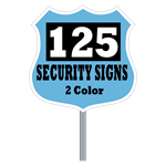 Buy 125 Custom Two Color Badge Shaped Security Signs