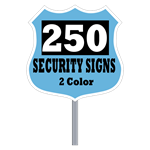 Buy 250 Custom Two Color Badge Shaped Security Signs