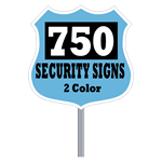 Buy 750 Custom Two Color Badge Shaped Security Signs