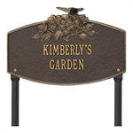 Butterfly Blossom Garden Personalized Lawn Plaque - Bronze / Gold