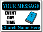 Two Color Church Yard Sign Template. Shown Process Blue & Black