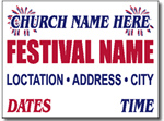 Two Color Church Yard Sign Template. Great for advertising Church Festivals