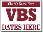 One Color Church Yard Sign Template. Template great for VBS advertising.