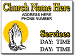 Two Color Church Yard Sign Template. Shown Black & Medium Yellow on White