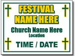 Two Color Church Yard Sign Template. Shown Medium Yellow & Dark Green.