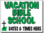 Two Color Church Yard Sign Template. Shown Medium Yellow & Dark Green.