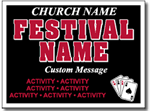 Two Color Church Yard Sign Template. Shown Fire Red & Black.