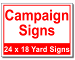 Campaign Signs - 100 Signs and Stakes 24x18