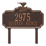 Chickadee Ivy Garden 2-Line Personalized Lawn Plaque - Antique Copper