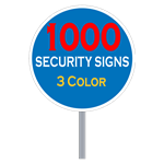 Security Yard Signs - Circle Shape 3 Color (1000 Per Box)