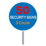 Security Yard Signs - Circle Shape 3 Color (50 Per Box)