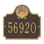 Conch Shell Address Plaque - One Line - Bronze / Gold