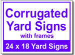 Corrugated Yard Signs with Frames - 50 Signs and Stakes 24x18