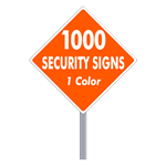Buy 1000 Custom One Color Diamond Shaped Security Signs