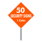 Buy 50 Custom One Color Diamond Shaped Security Signs