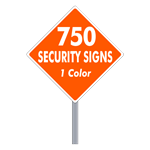 Buy 750 Custom One Color Diamond Shaped Security Signs