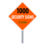Security Yard Signs - Diamond Shape 3 Color (1000 Per Box)