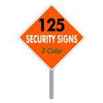 Security Yard Signs - Diamond Shape 3 Color (125 Per Box)