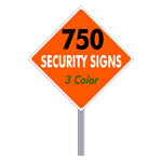Security Yard Signs - Diamond Shape 3 Color (750 Per Box)