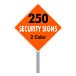 Buy 250 Custom Two Color Diamond Shaped Security Signs