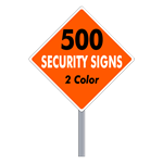 Buy 500 Custom Two Color Diamond Shaped Security Signs