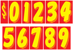7 1/2 Inch Tall Red & Yellow Starter Kit - Windshield Numbering Kits