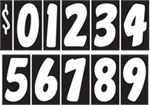 7 1/2 Inch Tall Black & White Starter Kit - Windshield Numbers