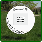 Reusable Golf Tournament Sign that looks like a golf ball