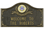Coast Guard Address Plaque - Home of the Brave - 2 Lines