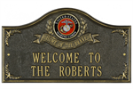 Marines Address Plaque - Home of the Brave - 2 Lines