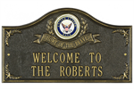 Navy Address Plaque - Home of the Brave - 2 Lines
