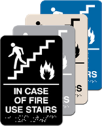 ADA Signange - In Case of Fire Use Stairs Braille - 6'' x 9''