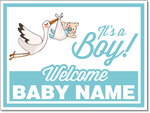 Custom Birth Announcement Sign - It's A Boy (Light Skin tone)