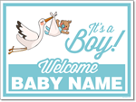 Custom Birth Annoucement Sign - It's A Boy (Medium Skin tone)