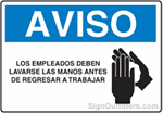 Aviso Los Empleados Lavarse Las Manos Antes De Regresar A Trabajar 