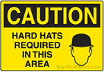 Caution Hard Hats Required In This Area with Symbol