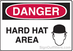 OSHA Danger Sign - Hard Hat Area with Symbol