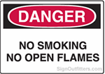 OSHA Danger Sign - No Smoking No Open Flames