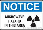 Notice Microwave Hazard In This Area with Symbol