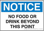 Notice No Food or Drink Beyond This Point